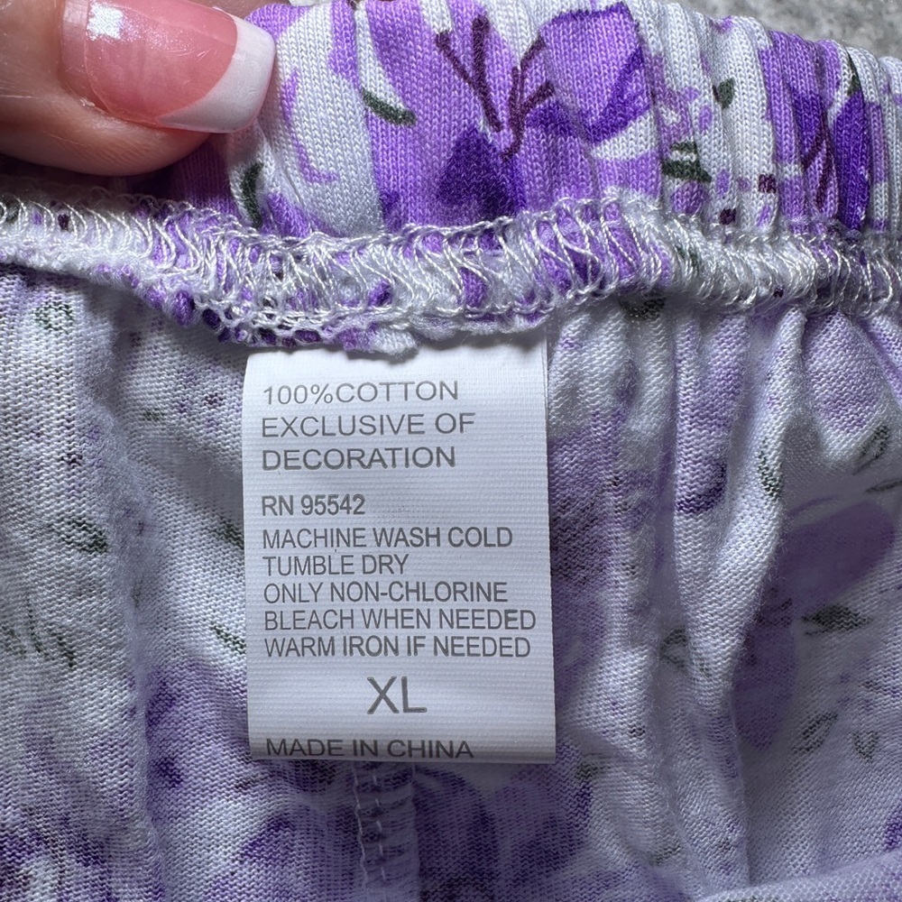 LATI Fashion Cozy Sleeveless Floral Pajama Short Set Size XL Feminine Dainty - Picture 6 of 7